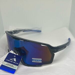 Arctic Blue Sports Sunglasses UV400 Protection Wrap Shield Frame